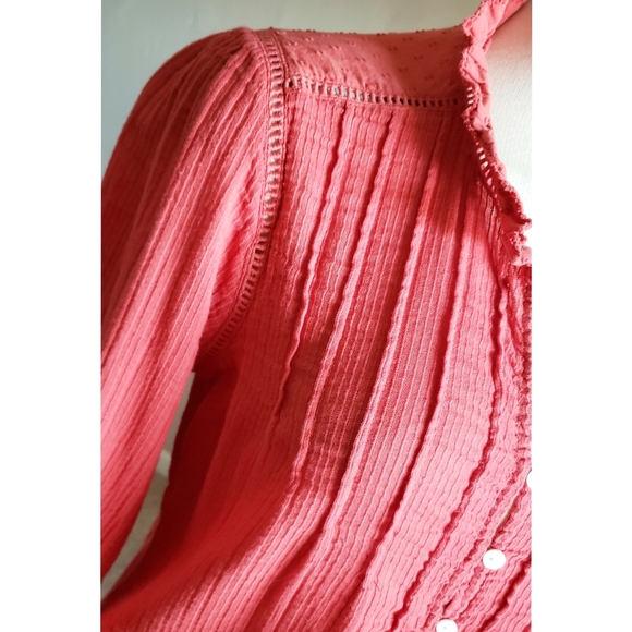 Faherty Pink Ruffle Blouse - Picture 4 of 11